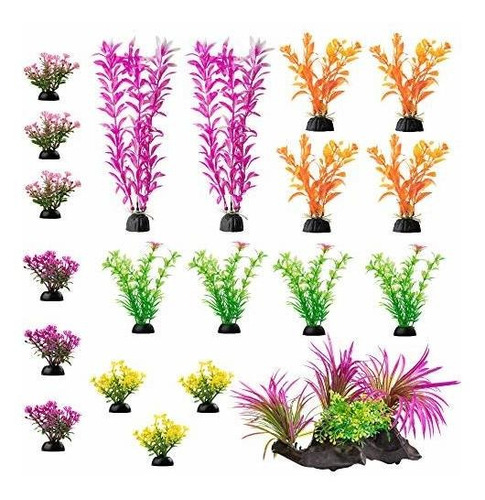 Adornos De Pecera Estilo Plantas Marinas Artificiales 20pcs