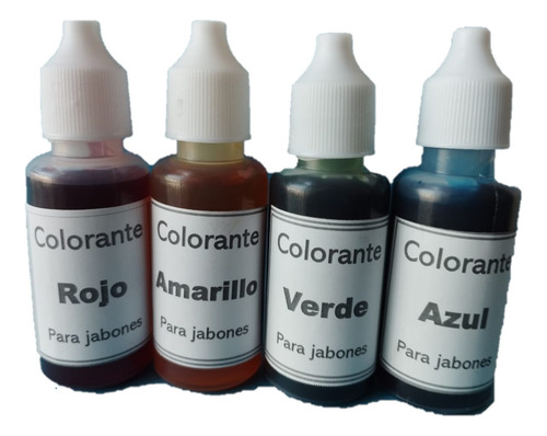 Colorantes Pigmentos Color Jabones Pack 4 (20ml C/u) 80ml