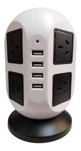 Zapatilla Torre Vertical 8 Enchufes Y 4 Usb Samsung iPhone