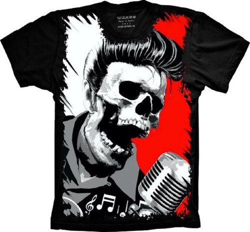 Camiseta Plus Size Cantor - Elvis Presley - Cranio Caveira