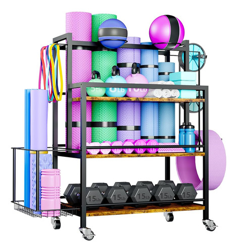 ~? Easy Home Gym Storage Rack De Gran Capacidad Para Manc