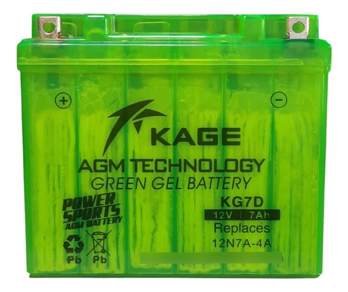Batería Moto Kage 12n7a-3a Gel Ácido