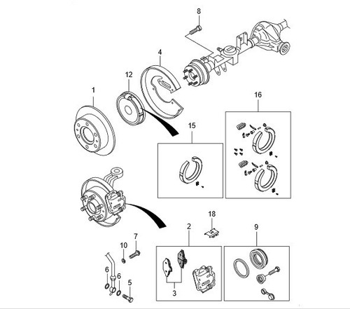 Imagen 3 de 5 de Pastillas De Freno Traseras Original Ssangyong Korando 2.9
