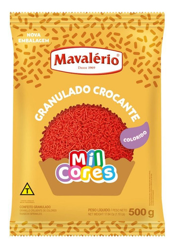 1 Pacote De Chocolate Granulado Vermelho 500g - Mavalério