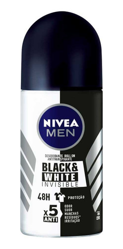 Desodorante Roll-on Nivea Men Black & White Invisible 48h