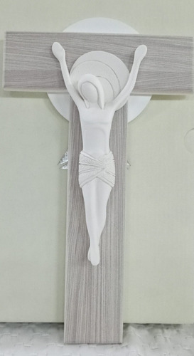 Cruz Madera C/ Cristo Cerámica,  Italiana 26 Cm