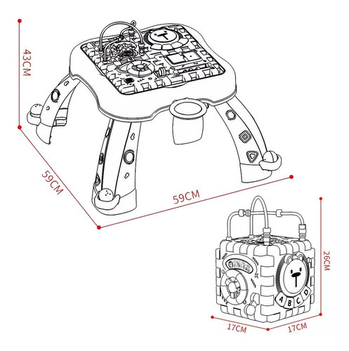 Mesa Didactica Multifuncion +cubo Didactico 6 De Funciones