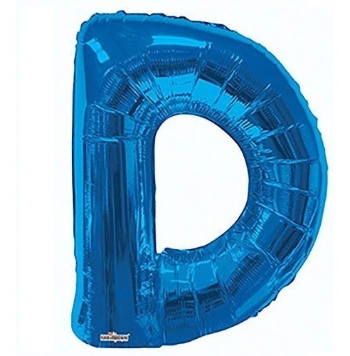 Balão Metalizado Letra D - Azul 83cm4  Festa Aniversário