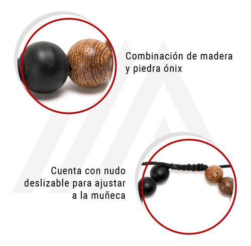 Imagen 8 de 10 de Pulsera Piedras Naturales Yoga Feng Shui