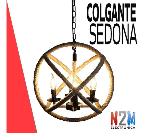 Colgante Led Soga 4 Luces Diseño Retro Cabaña Sedona E27