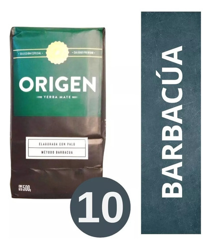 Yerba Mate Origen Barbacua Premium Artesanal Misiones - X10