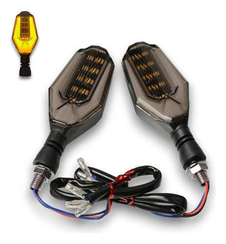 Kit X2 Faros Moto Luz Giro Ambar Posicion + Secuencial A-vip