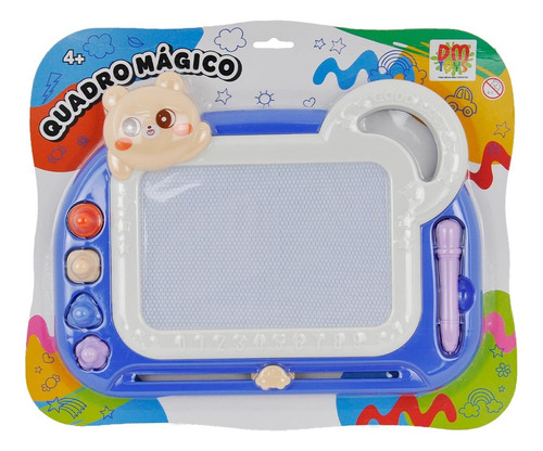 Quadro Mágico Infantil Urso Com Caneta Mágnetica Dm Toys Cor Azul