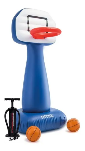 Aro Basquet Inflable Intex Con Pelotas + Inflador Grande