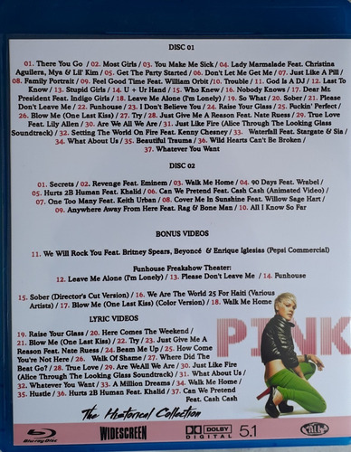 Bluray Duplo Pink P!nk Collection Legendado Frete Grátis