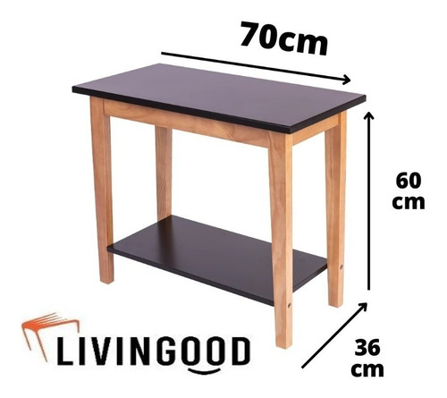 Mesa Lateral Veneza Madera Natural Br Livingood