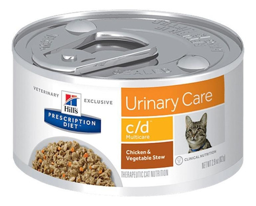 Alimento Hill's Prescription Diet Urinary Care c/d para gato adulto sabor frango e vegetais em lata de 82g