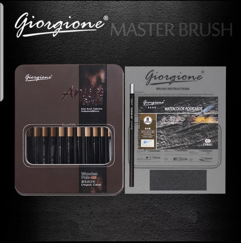 Pinceles Profesionales Giorgione X12  ( Estuche De Metal )