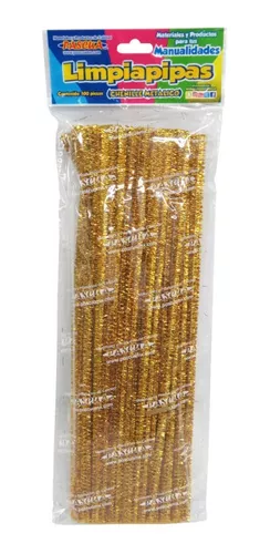 Limpia Pipas Metálico Dorado Chenille 10 piezas Pascua – Papelería