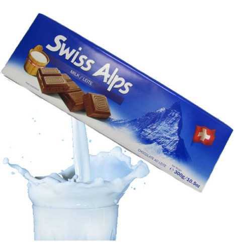 Melhor Chocolate Swiss Alps Ao Leite Super Barra Com 300g