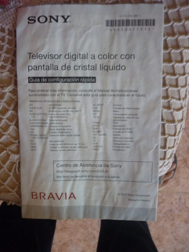 Televisor Pantalla Plana Marca Sony Bravia