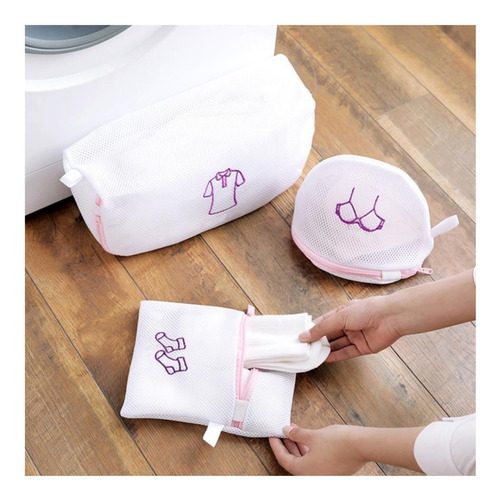 Imagem 3 de 5 de Kit 6 Saco De Lavar Roupas Delicadas Reforçado Peças Curtas