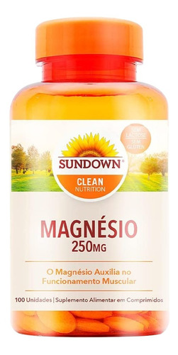 Magnesium Sundown 100 C 250 Mg Magnésio Importado Vegan