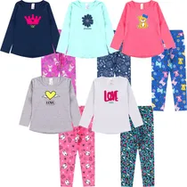 Comprar Kit 5 Conjuntos Infantis Menina Roupa Meia Estação Feminino