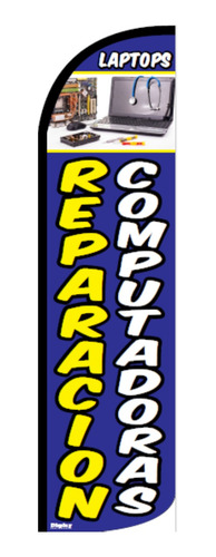 Reparación Computadoras Bandera Publicitaria Con Estructura