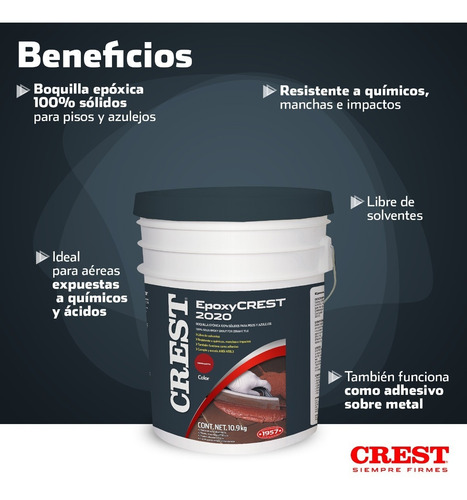 Emboquillador Epóxico Epoxycrest 2020 Terracota Cubeta 10 Kg