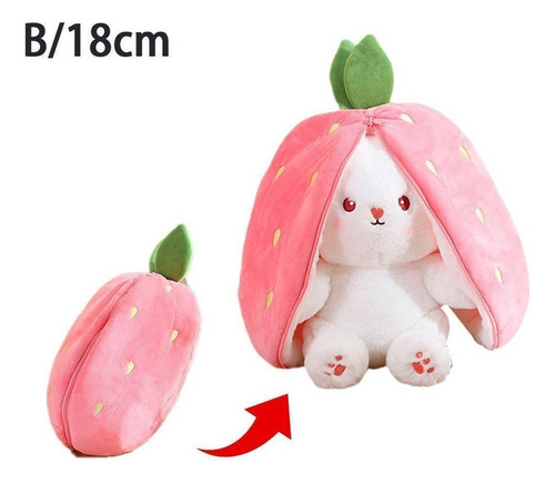 Almohada De Peluche Con Forma De Conejo De Zanahoria, Revers