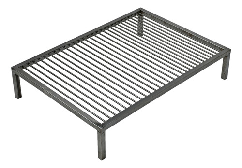 Parrilla Para Asado Móvil Quintu Flotante Hierro 90x60x14 Cm Plata