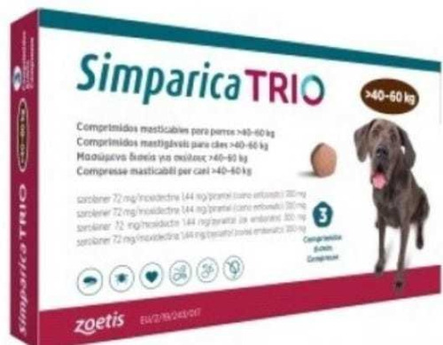 Simparica Trío 40-60 Kg 1 Tableta 