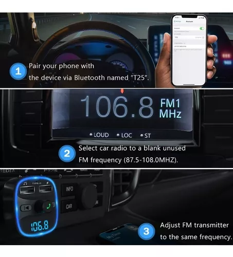Transmisor Fm Bluetooth Para Coche Manos Libres Lencent 2021