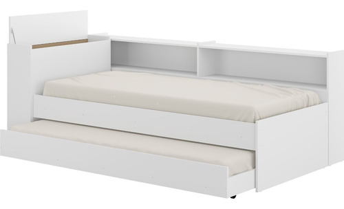 Cama Tipo Nido Multimueble Con Balda Y Arco Color Blanco