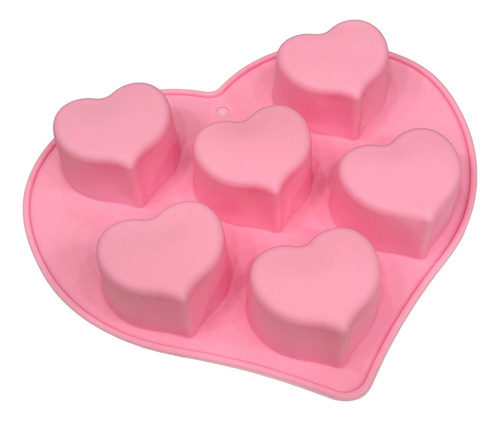 Molde Silicona X6 Corazones Cupcakes Corazones Reposteria