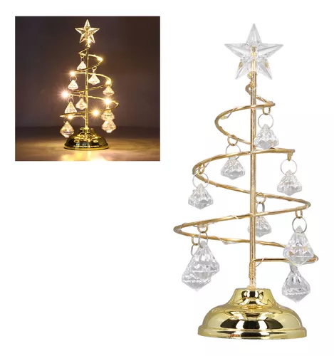 Árvore De Natal Dourada Com Led 130x45cm Decorada Exclusivo