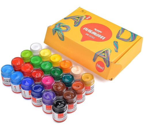 Pintura Acrilica 24 Color 1.7 Fl Oz Perfecto Para Tela