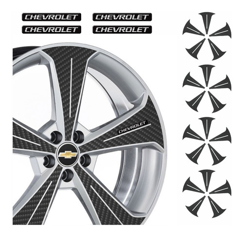 Kit Adesivos Roda Gm Cruze Acessório Fibra De Carbono Trd01