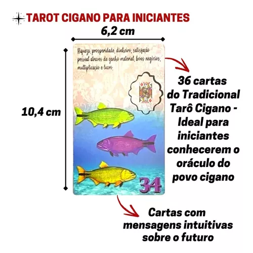 Kit Especial para Iniciantes no Tarot + 2 Baralho Cigano 36 Cartas e  Oráculo Marselha + Manual e Brinde