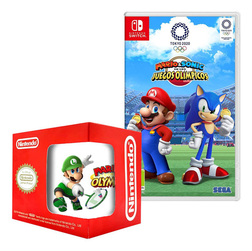Mario & Sonic At The Olympic Nintendo Switch + Taza 1
