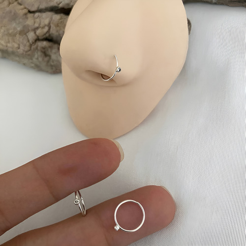 Piercing Argola Nariz Nostril Helix Ponto De Luz Prata 925