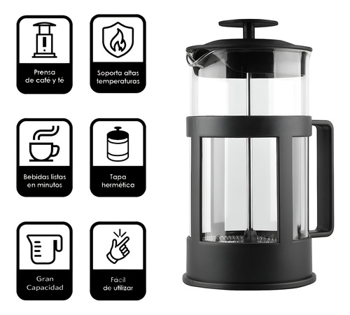 Prensa Francesa Cafetera 1000ml + Moledor De Cafe Electrico
