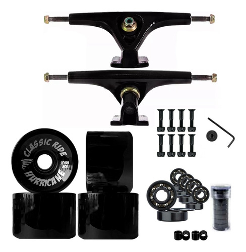 Kit Truck Longboard 180mm Invertido + Rodas Long 70mm 80a