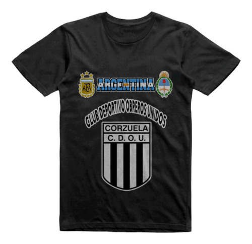 Remera Algodon Negra Club Ocampo Fabrica Santa Fe