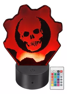 Lámpara Led Gears Of War Rgb Acrílico Personalizada