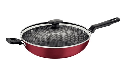 Wok Tramontina Loreto 28cm 3,3L em Alumínio com Revestimento Antiaderente Vermelho