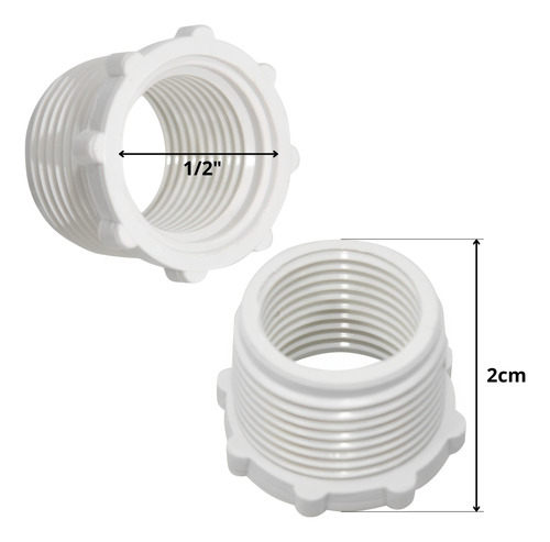 Bucha De Redução Em Pvc De 3/4 Para 1/2 Com Rosca Kit 10 Un