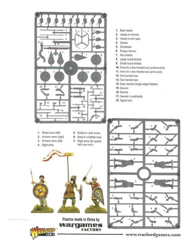 Imagem 1 de 5 de Cartela 8 Miniaturas Saxões Ceorl Hail Caesar Warlord Games