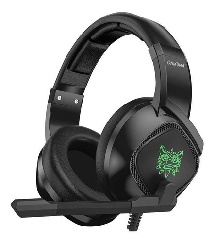 Audífonos gamer Onikuma K19 negro con luz rgb LED